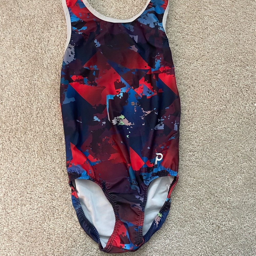 Plum gymnastics leotard, size AM